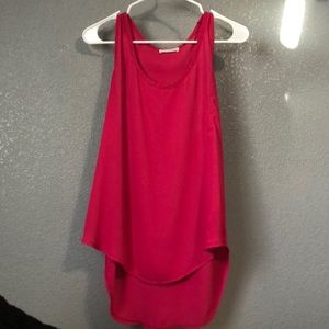 Long Flowy Body Central Summer Pink Tank Top